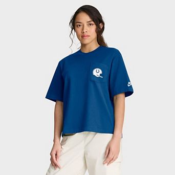 Women's Nike Royal Indianapolis Colts Rewind Pocket Boxy T-Shirt