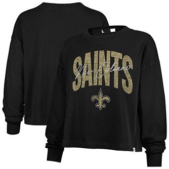 Women's '47 Black New Orleans Saints Muse Sydney Long Sleeve T-Shirt