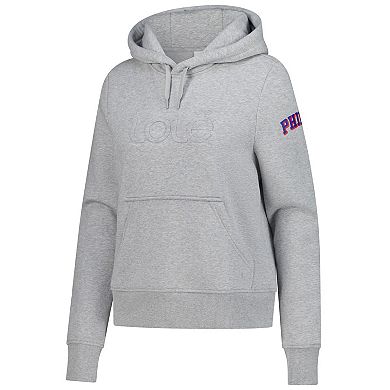 Women's Lol Gray Philadelphia 76ers Icon Pullover Hoodie