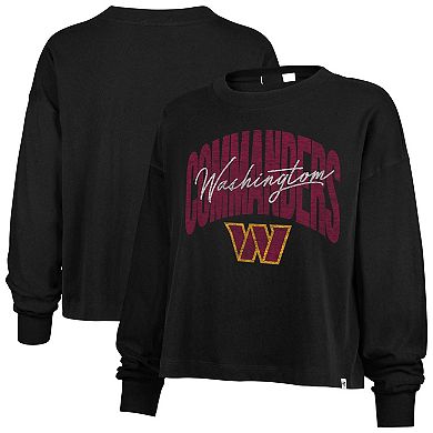 Women's '47 Black Washington Commanders Muse Sydney Long Sleeve T-Shirt