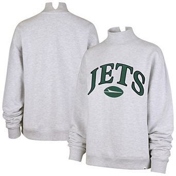 Women's '47 Heather Gray New York Jets Vantage Mock Neck Pullover Sweatshirt