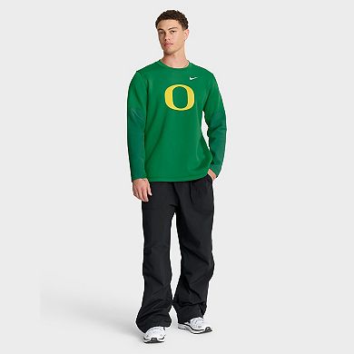 Men's Nike Green Oregon Ducks 2025 Sideline Coach Therma-FIT Long Sleeve T-Shirt