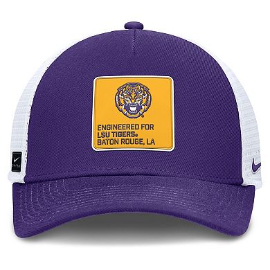 Men's Nike Purple/White LSU Tigers 2025 On-Field Rise Engineered Trucker Adjustable Hat