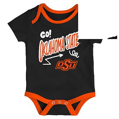 Newborn & Infant Outerstuff Oklahoma State Cowboys Three-Pack All Day Play Bodysuit Set