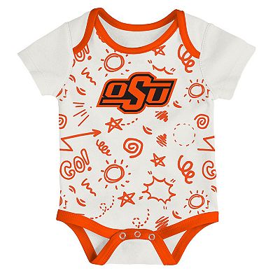 Newborn & Infant Outerstuff Oklahoma State Cowboys Three-Pack All Day Play Bodysuit Set