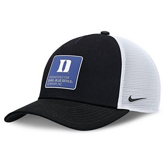 Men's Nike Black/White Duke Blue Devils 2025 On-Field Rise Engineered Trucker Adjustable Hat