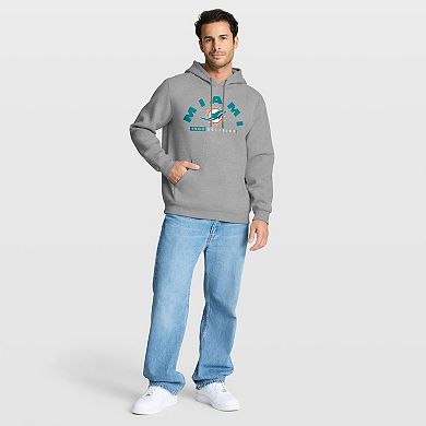 Men's Fanatics Heather Gray Miami Dolphins Delay of Game Legacy Pullover Hoodie