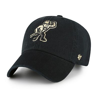 Youth '47 Black Purdue Boilermakers Clean Up Adjustable Hat