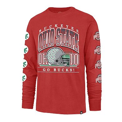 Men's '47 Red Ohio State Buckeyes Go Big Long Sleeve T-Shirt