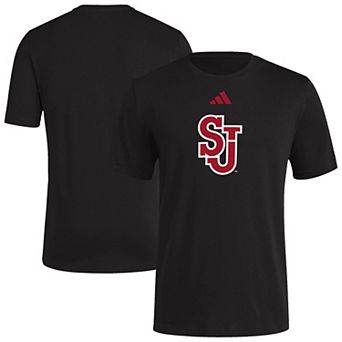 Men's adidas Black St. John's Red Storm Logo T-Shirt