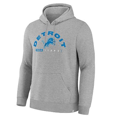 Men's Fanatics Heather Gray Detroit Lions Delay of Game Legacy Pullover Hoodie