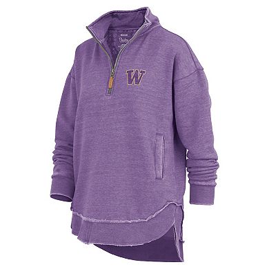 Women's Pressbox Purple Washington Huskies Northfork Sojourn Poncho Quarter-Zip Sweatshirt