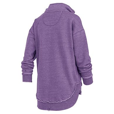 Women's Pressbox Purple Washington Huskies Northfork Sojourn Poncho Quarter-Zip Sweatshirt