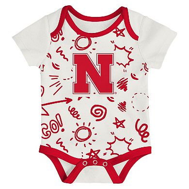 Newborn & Infant Outerstuff Nebraska Huskers All Day Play Three-Piece Bodysuit Set