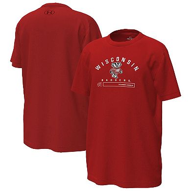 Youth Under Armour Red Wisconsin Badgers Inline Tech Stretch T-Shirt