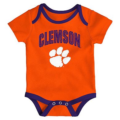 Newborn & Infant Outerstuff Clemson Tigers Three-Pack All Day Play Bodysuit Set