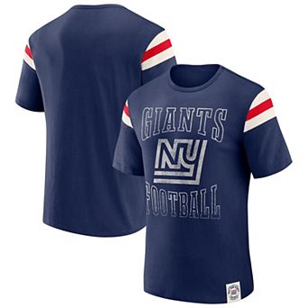 Men's Darius Rucker Collection by Fanatics Royal New York Giants Distressed Throwback Shoulder Stripe T-Shirt