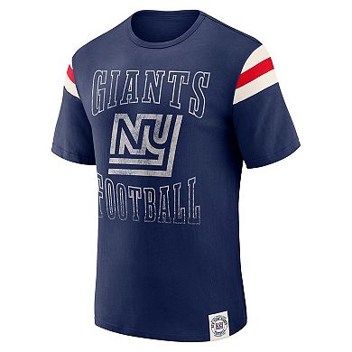 Men's Darius Rucker Collection by Fanatics Royal New York Giants Distressed Throwback Shoulder Stripe T-Shirt