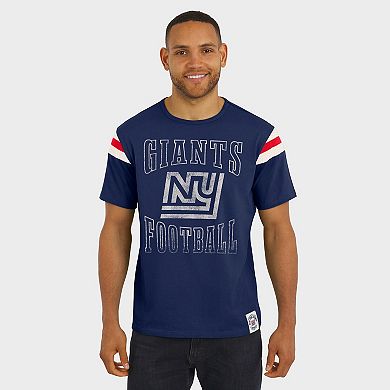Men's Darius Rucker Collection by Fanatics Royal New York Giants Distressed Throwback Shoulder Stripe T-Shirt