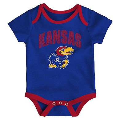 Newborn & Infant Outerstuff Kansas Jayhawks Three-Pack All Day Play Bodysuit Set