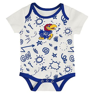 Newborn & Infant Outerstuff Kansas Jayhawks Three-Pack All Day Play Bodysuit Set
