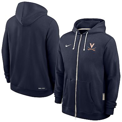 Men's Nike Navy Virginia Cavaliers 2025 Sideline Performance Full-Zip Hoodie