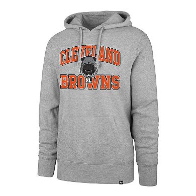 Men's '47 Gray Cleveland Browns Dawg Pound XL Velocity Headline Pullover Hoodie