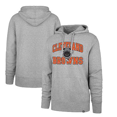 Men's '47 Gray Cleveland Browns Dawg Pound XL Velocity Headline Pullover Hoodie