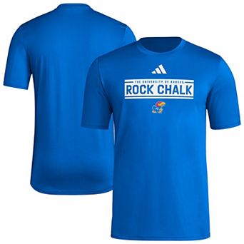 Men's adidas Royal Kansas Jayhawks Locker Slogan Pre-Game T-Shirt
