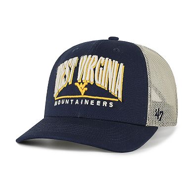 Men's '47 Navy West Virginia Mountaineers Arid Adjustable Trucker Hat