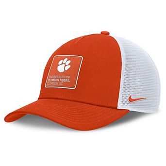 Men's Nike Orange/White Clemson Tigers 2025 On-Field Rise Engineered Trucker Adjustable Hat