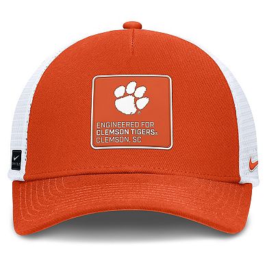 Men's Nike Orange/White Clemson Tigers 2025 On-Field Rise Engineered Trucker Adjustable Hat