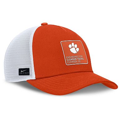 Men's Nike Orange/White Clemson Tigers 2025 On-Field Rise Engineered Trucker Adjustable Hat