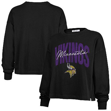 Women's '47 Black Minnesota Vikings Muse Sydney Long Sleeve T-Shirt