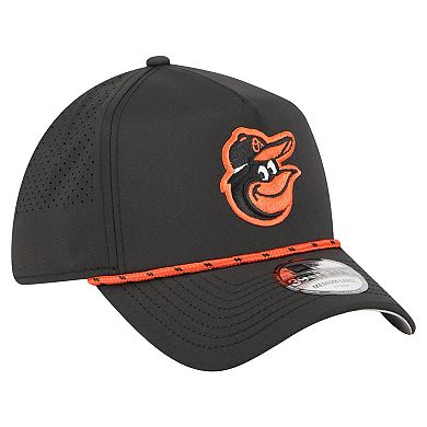 Men's New Era Black Baltimore Orioles 39THIRTY A-Frame Perforated Flex Hat