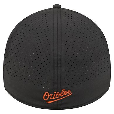 Men's New Era Black Baltimore Orioles 39THIRTY A-Frame Perforated Flex Hat
