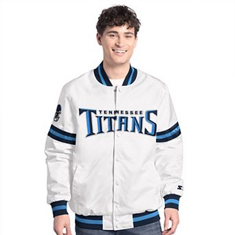 Men's Starter White Tennessee Titans Scout Full-Snap Varsity Jacket