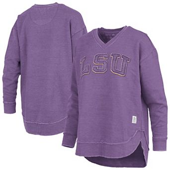 Women's Pressbox Purple LSU Tigers Westin Poncho V-Neck Pullover Sweatshirt