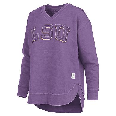 Women's Pressbox Purple LSU Tigers Westin Poncho V-Neck Pullover Sweatshirt