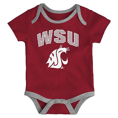 Newborn & Infant Outerstuff Washington State Cougars All Day Play Three-Piece Bodysuit Set