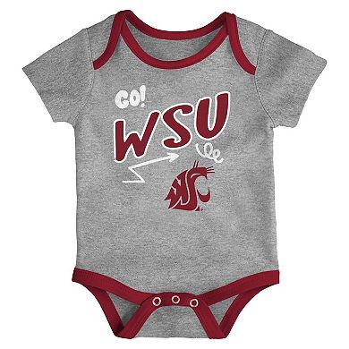 Newborn & Infant Outerstuff Washington State Cougars All Day Play Three-Piece Bodysuit Set