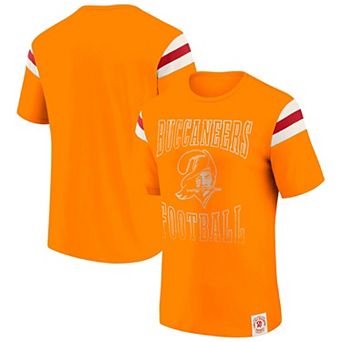 Men's Darius Rucker Collection by Fanatics Orange Tampa Bay Buccaneers Distressed Throwback Shoulder Stripe T-Shirt