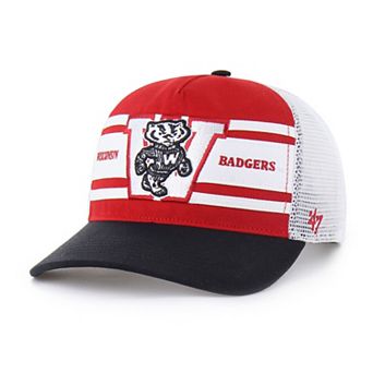 Youth '47 Red/Black Wisconsin Badgers Super Stripe Hitch Adjustable Trucker Hat
