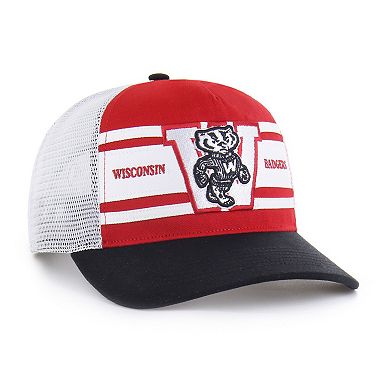 Youth '47 Red/Black Wisconsin Badgers Super Stripe Hitch Adjustable Trucker Hat