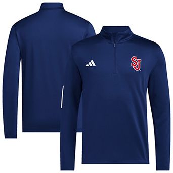 Men's adidas Navy St. John's Red Storm Half-Zip Pullover Golf Jacket