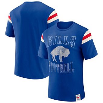 Men's Darius Rucker Collection by Fanatics Royal Buffalo Bills Distressed Throwback Shoulder Stripe T-Shirt