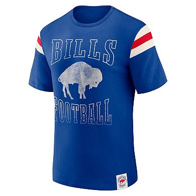 Men's Darius Rucker Collection by Fanatics Royal Buffalo Bills Distressed Throwback Shoulder Stripe T-Shirt
