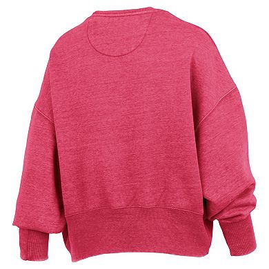 Women's Pressbox Red Georgia Bulldogs Oversized Waist-Length Crewneck Sweatshirt