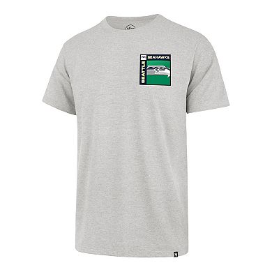 Men's '47 Gray Seattle Seahawks Chrome Plate Franklin T-Shirt