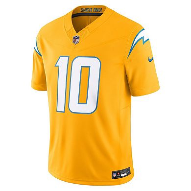 Men's Nike Justin Herbert Gold Los Angeles Chargers Alternate Charger Power Vapor F.U.S.E. Limited Jersey